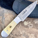 SANITY JEWELRY® Damascus Steel 6" Cole Younger - Boot Sheath W/Clip - Skinner Bone - CYS01