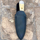 SANITY JEWELRY® Damascus Steel 6" Cole Younger - Boot Sheath W/Clip - Skinner Bone - CYS01