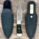 SANITY JEWELRY® Damascus Steel 6" Cole Younger - Boot Sheath W/Clip - Skinner Buffalo - CYS02