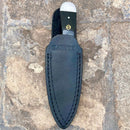 SANITY JEWELRY® Damascus Steel 6" Cole Younger - Boot Sheath W/Clip - Skinner Buffalo - CYS02