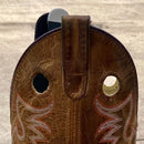 SANITY JEWELRY® Damascus Steel 6" Cole Younger - Boot Sheath W/Clip - Skinner Buffalo - CYS02