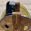 SANITY JEWELRY® Damascus Steel 6" Cole Younger - Boot Sheath W/Clip - Skinner Buffalo - CYS02