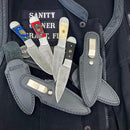 SANITY JEWELRY® Damascus Steel 6" Cole Younger - Boot Sheath W/Clip - Skinner Mahogany - CYS05