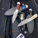 SANITY JEWELRY® Damascus Steel 6" Cole Younger - Boot Sheath W/Clip - Skinner Mahogany - CYS05