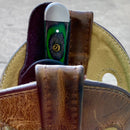 SANITY JEWELRY® Damascus Steel 6" Cole Younger - Boot Sheath W/Clip - Tanto Green & Black - CYT05