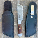 SANITY JEWELRY® Damascus Steel 6" Cole Younger - Boot Sheath W/Clip - Tanto Mahogany - CYT07