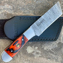 SANITY JEWELRY® Damascus Steel 6” Cole Younger - Boot Sheath W/Clip - Tanto Orange & Black - CYT06