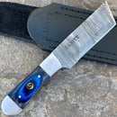 SANITY JEWELRY® Damascus Steel 6" Cole Younger - Boot/Vest Sheath or Horizontal/Vertical Sheath - Tanto Blue & Black Wood - CYT04