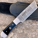 SANITY JEWELRY® Damascus Steel 6" Cole Younger - Boot/Vest Sheath or Horizontal/Vertical Sheath - Tanto Buffalo Horn - CYT02