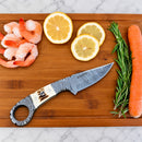 SANITY JEWELRY® Damascus Steel 7.5" Al Capone Damascus Steel Kitchen & Camp Knife - Stag - AC708