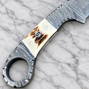 SANITY JEWELRY® Damascus Steel 7.5" Al Capone Damascus Steel Kitchen & Camp Knife - Stag - AC708