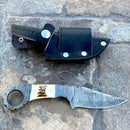 SANITY JEWELRY® Damascus Steel 7.5” Al Capone - Stag Antler - Damascus - Horizontal & Vertical Carry - AC708