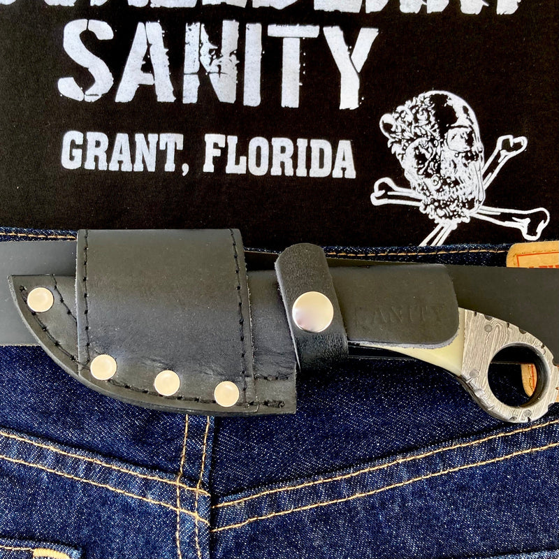 SANITY JEWELRY® Damascus Steel 7" Al Capone - Horizontal & Vertical Carry - Bone -7 inches - AC703
