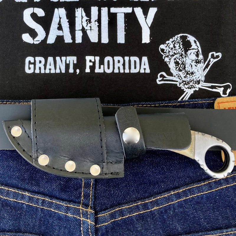 SANITY JEWELRY® Damascus Steel 7" Al Capone - Horizontal & Vertical Carry - D2 Steel - Bone - 7 inches - A2703