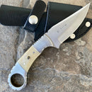 SANITY JEWELRY® Damascus Steel 7" Al Capone - Horizontal & Vertical Carry - D2 Steel - Bone - 7 inches - A2704