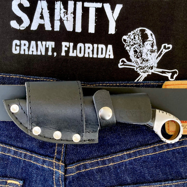 SANITY JEWELRY® Damascus Steel 7" Al Capone - Horizontal & Vertical Carry - D2 Steel - Buffalo Horn - 7 inches - A2704