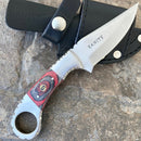 SANITY JEWELRY® Damascus Steel 7" Al Capone - Horizontal & Vertical Carry - D2 Steel - Red & Black Wood - 7 inches - A2701