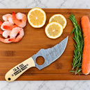 SANITY JEWELRY® Damascus Steel 7" Jesse James Damascus Steel Kitchen & Camp Knife - I'll Be Your Huckleberry - JJ024