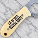 SANITY JEWELRY® Damascus Steel 7" Jesse James Damascus Steel Kitchen & Camp Knife - I'll Be Your Huckleberry - JJ024