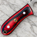 SANITY JEWELRY® Damascus Steel 7" Jesse James Damascus Steel Kitchen & Camp Knife - Red & Black - JJ012