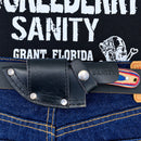 SANITY JEWELRY® Damascus Steel 7" Jesse James Damascus Steel Kitchen & Camp Knife - Red/White/Blue - JJ015