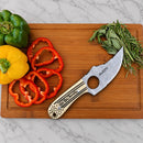 SANITY JEWELRY® Damascus Steel 7" Jesse James Damascus Steel Kitchen & Camp Knife - We The People Bone - JJ023
