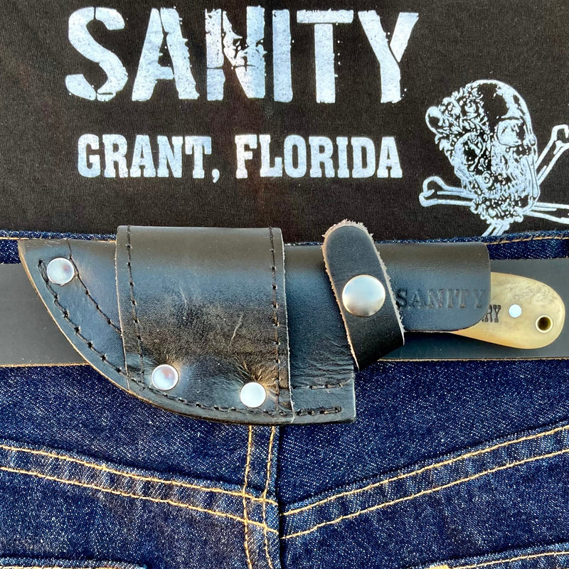 SANITY JEWELRY® Damascus Steel 7" Jesse James - I'll Be Your Huckleberry - Damascus - Horizontal & Vertical Carry - JJ024