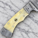 SANITY JEWELRY® Damascus Steel 8.5" Lucky Luciano - Damascus - Bone - LL02