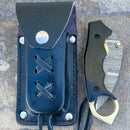 SANITY JEWELRY® Damascus Steel 8" Outlaw Series - Damascus Steel Folder - Buffalo Horn - OF02