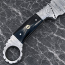 SANITY JEWELRY® Damascus Steel 9" Al Capone Damascus Steel Kitchen & Camp Knife - Buffalo - PE15