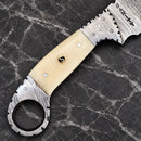 SANITY JEWELRY® Damascus Steel 9" Al Capone Damascus Steel Kitchen & Camp Knife - Camel - PE14