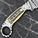 SANITY JEWELRY® Damascus Steel 9" Al Capone Damascus Steel Kitchen & Camp Knife - We The People Bone - PE10