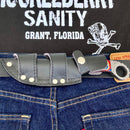 Sanity Jewelry Damascus Steel 9” Al Capone - Red/White/Blue Wood - Damascus - Horizontal & Vertical Carry - PE04