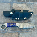 Sanity Jewelry Damascus Steel BOGO - 9” Al Capone - Purple Wood - Damascus - Horizontal & Vertical Carry - PE17