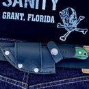 SANITY JEWELRY® Damascus Steel BOGO Jesse James - Green & Black Wood - Damascus - Horizontal & Vertical Carry - 7 inches - SKU JJ006