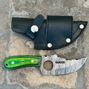 SANITY JEWELRY® Damascus Steel BOGO Jesse James - Green & Black Wood - Damascus - Horizontal & Vertical Carry - 7 inches - SKU JJ006