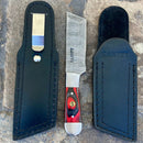 SANITY JEWELRY® Damascus Steel Boot/Vest Sheath 6" Cole Younger - Boot/Vest Sheath or Horizontal/Vertical Sheath - Tanto Red & Black Wood - CYT03