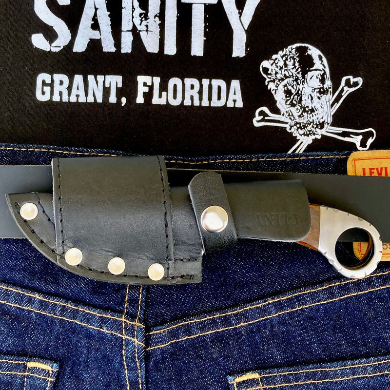 SANITY JEWELRY® Damascus Steel Cop7" Al Capone - Horizontal & Vertical Carry - D2 Steel - Rosewood - 7 inches - A2702