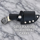 SANITY JEWELRY® Damascus Steel Left Hanaded Horizontal 7.5" Al Capone Damascus Steel Kitchen & Camp Knife - Stag - AC708