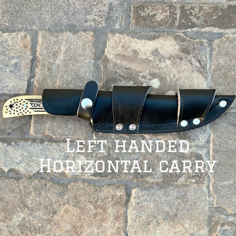 SANITY JEWELRY® Damascus Steel Left Handed Horizontal 11" Johnny Ringo - We The People Bone Damscus - JR06