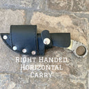 SANITY JEWELRY® Damascus Steel Left Handed Horizontal 7.5” Al Capone - Stag Antler - Damascus - Horizontal & Vertical Carry - AC708