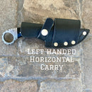 SANITY JEWELRY® Damascus Steel Left Handed Horizontal 7" Al Capone - Horizontal & Vertical Carry - Buffalo Horn - 7 inches - AC704