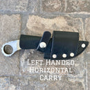 SANITY JEWELRY® Damascus Steel Left Handed Horizontal 7" Al Capone - Horizontal & Vertical Carry - D2 Steel - Bone - 7 inches - A2704