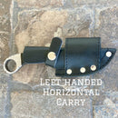 SANITY JEWELRY® Damascus Steel Left Handed Horizontal 7" Al Capone - Horizontal & Vertical Carry - D2 Steel - Buffalo Horn - 7 inches - A2704