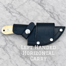 SANITY JEWELRY® Damascus Steel Left Handed Horizontal 7" Jesse James Damascus Steel Kitchen & Camp Knife - We The People Bone - JJ023