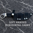 SANITY JEWELRY® Damascus Steel Left Handed Horizontal 9" Al Capone Damascus Steel Kitchen & Camp Knife - Camel - PE14