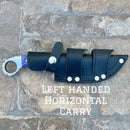 Sanity Jewelry Damascus Steel Left Handed Horizontal BOGO - 9” Al Capone - Purple Wood - Damascus - Horizontal & Vertical Carry - PE17