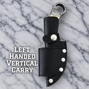 SANITY JEWELRY® Damascus Steel Left Handed Vertical 7.5" Al Capone Damascus Steel Kitchen & Camp Knife - Stag - AC708