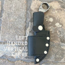 SANITY JEWELRY® Damascus Steel Left Handed Vertical 7" Al Capone - Horizontal & Vertical Carry - Red & Black Wood - 7 inches - AC701