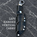 SANITY JEWELRY® Damascus Steel Left Handed Vertical 9" Al Capone Damascus Steel Kitchen & Camp Knife - Stag - PE01